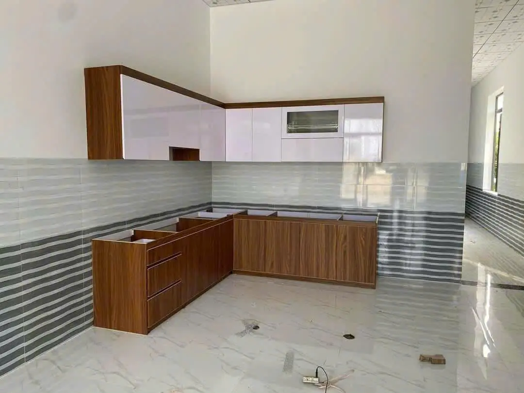 Mẫu Tủ Bếp Chữ L Gỗ Công Nghiệp Hiện Đại | Nội Thất QL Home